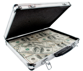Briefcase of money.