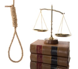 Noose and law scales.