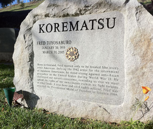 Fred Korematsu's gravestone