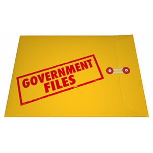 Government files in a closed envelope