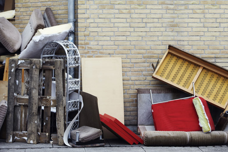 contents of an evicted tenant's home on the street