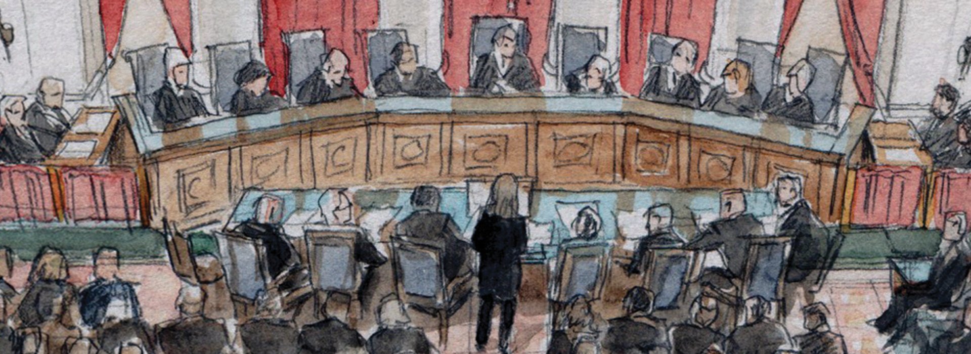 Drawing of the Supreme Court in session