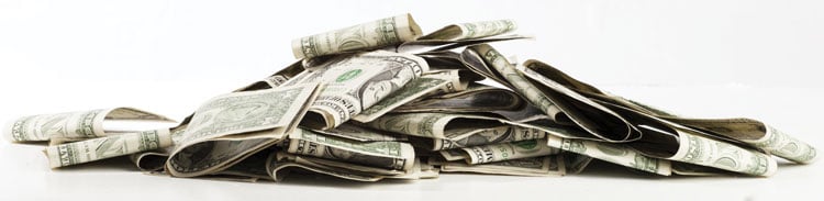pile of folded money