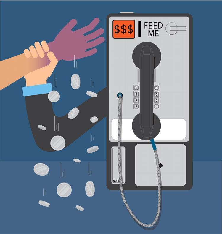 illustration of pay phone