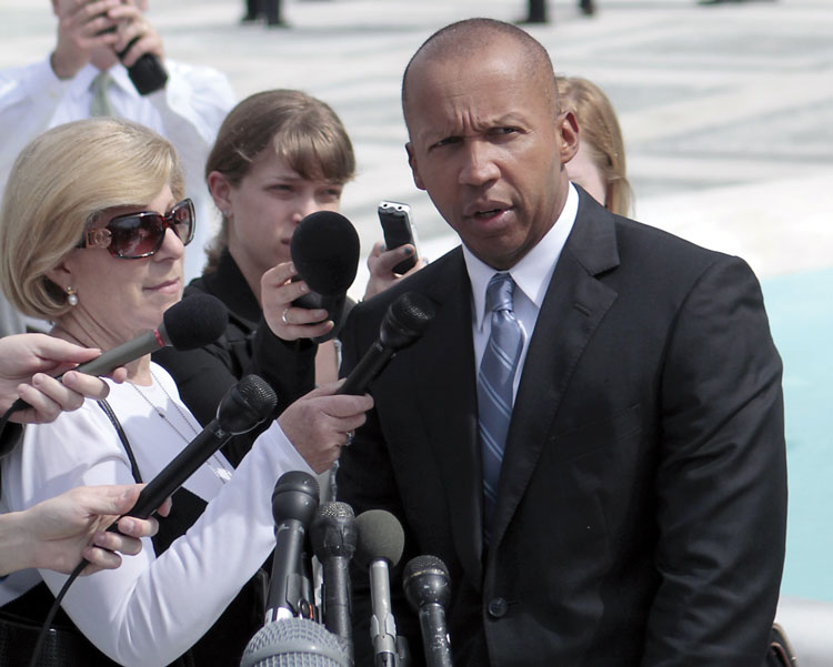 Reporters with Bryan Stevenson