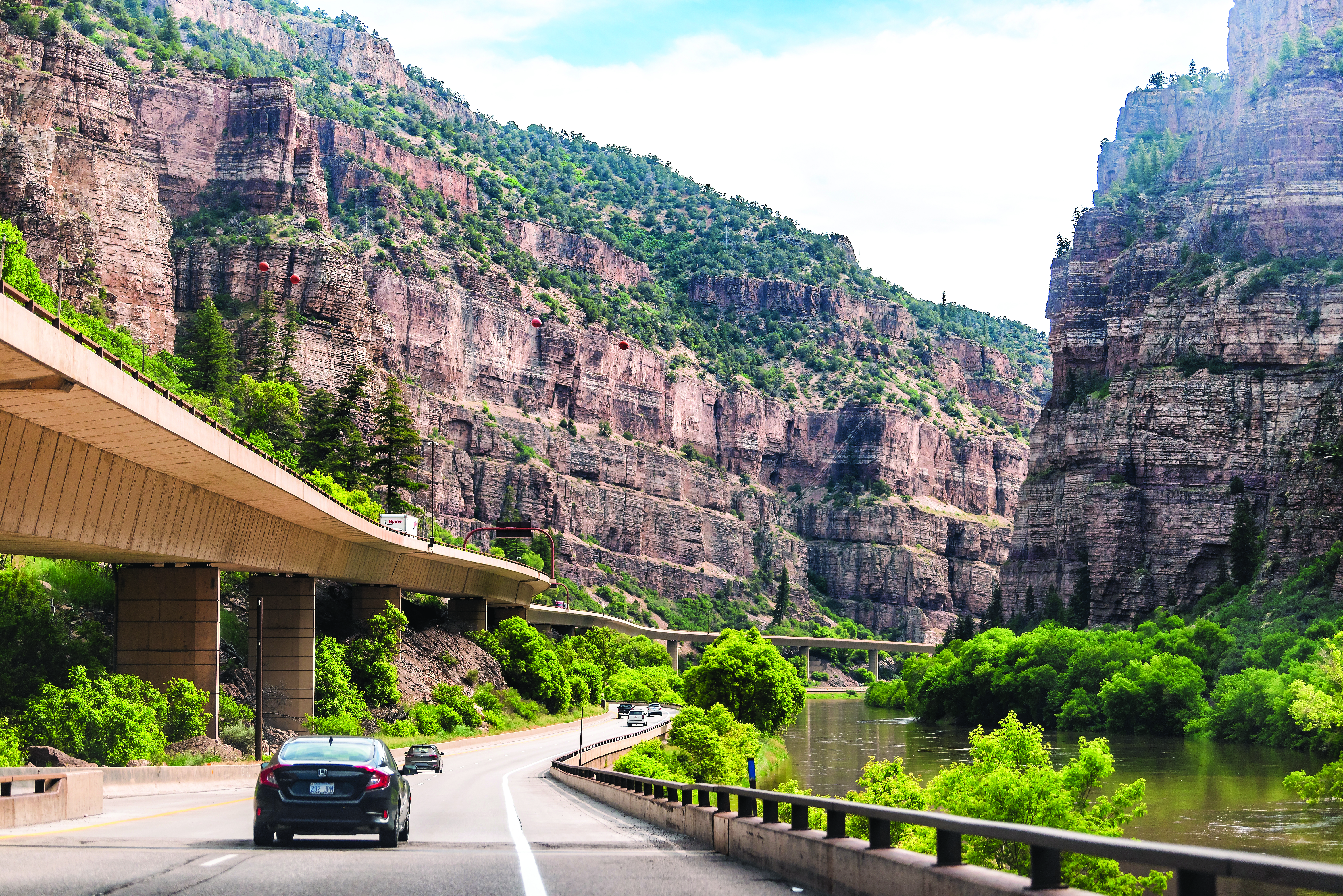 Highway through a canyon