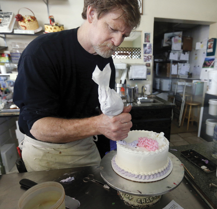 man making a cake