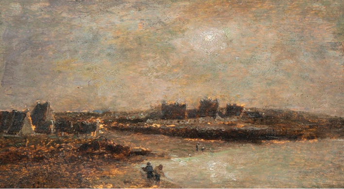 Image of coastal shore painting by August Lepère