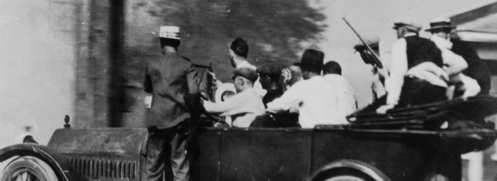 Armed white rioters during the 1921 Tulsa Race Massacre.
