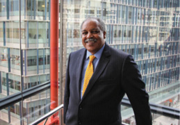 Man in office near window