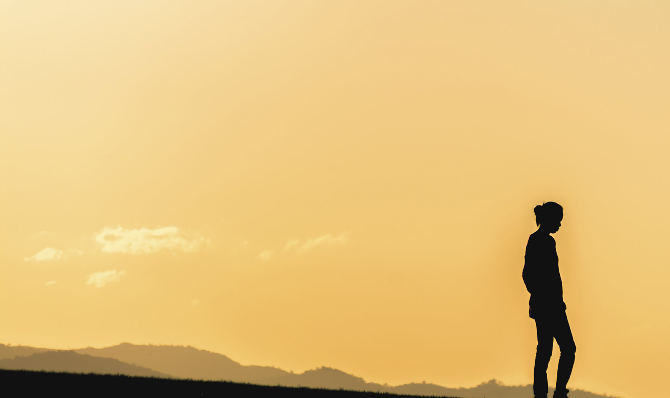 Image of female silhouette walking