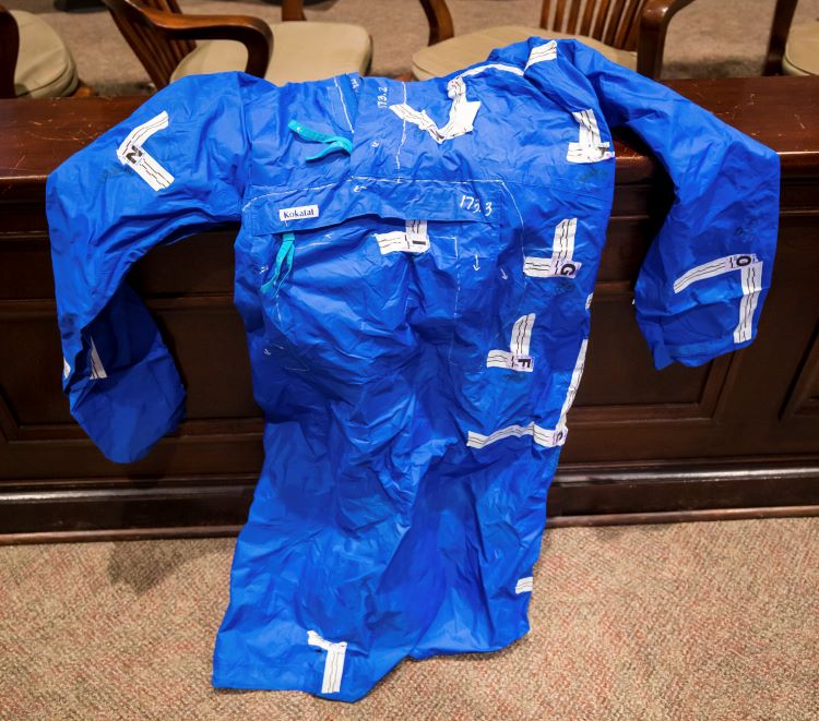 AP Murdaugh blue raincoat