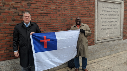 Christian flag with Earl Wallace