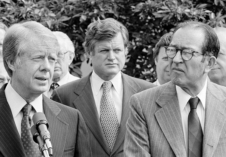 President Jimmy Carter, Senator Edward Kennedy and Attorney General Griffin Bell
