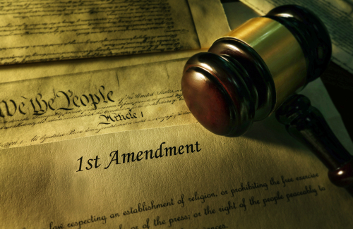 First Amendment and gavel