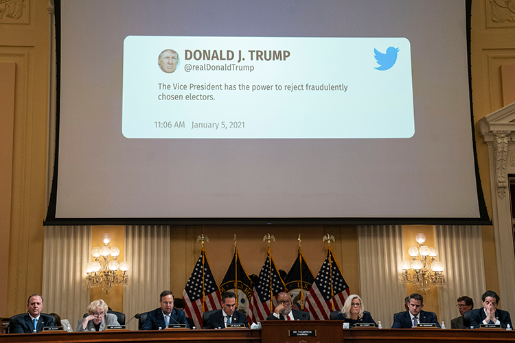 January 6 committee displays one of Trump's tweets