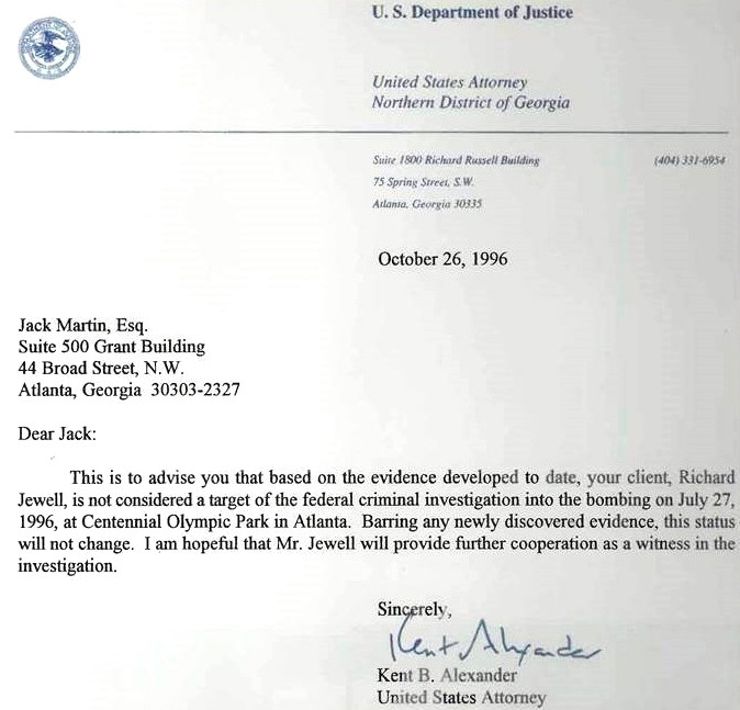 Jewell letter