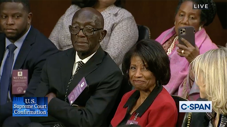 Jackson's brother and parents in the audience