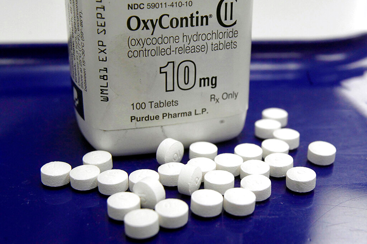 OxyContin bottle with a Purdue Pharma label