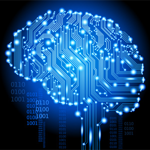 artificial intelligence concept with brain