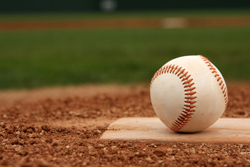baseball on pitcher's mound