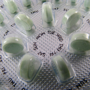Packet of birth control pills