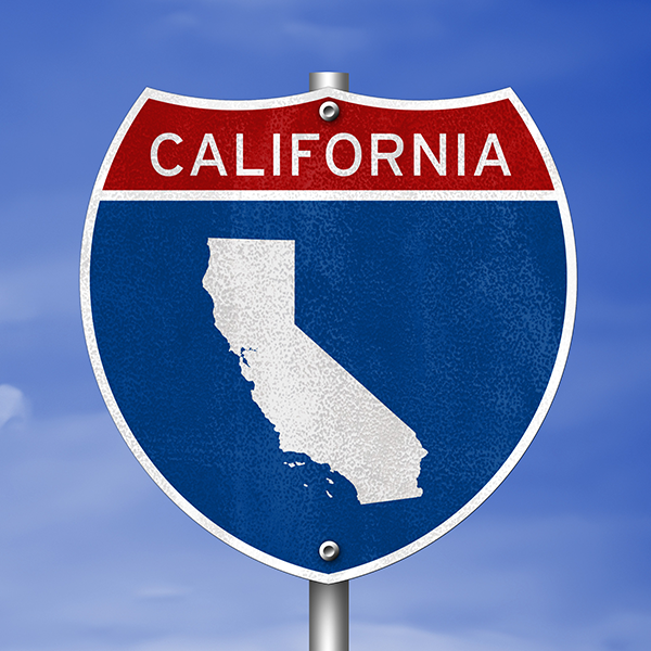 California road sign.