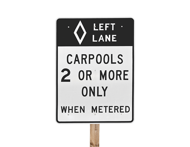 Car pool lane sign