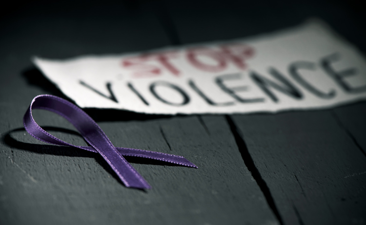 Domestic violence sign and ribbon