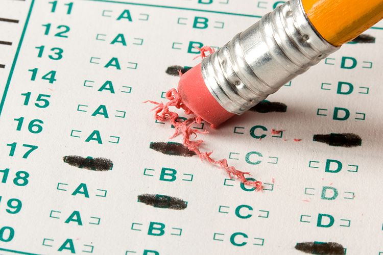Eraser on a standardized test