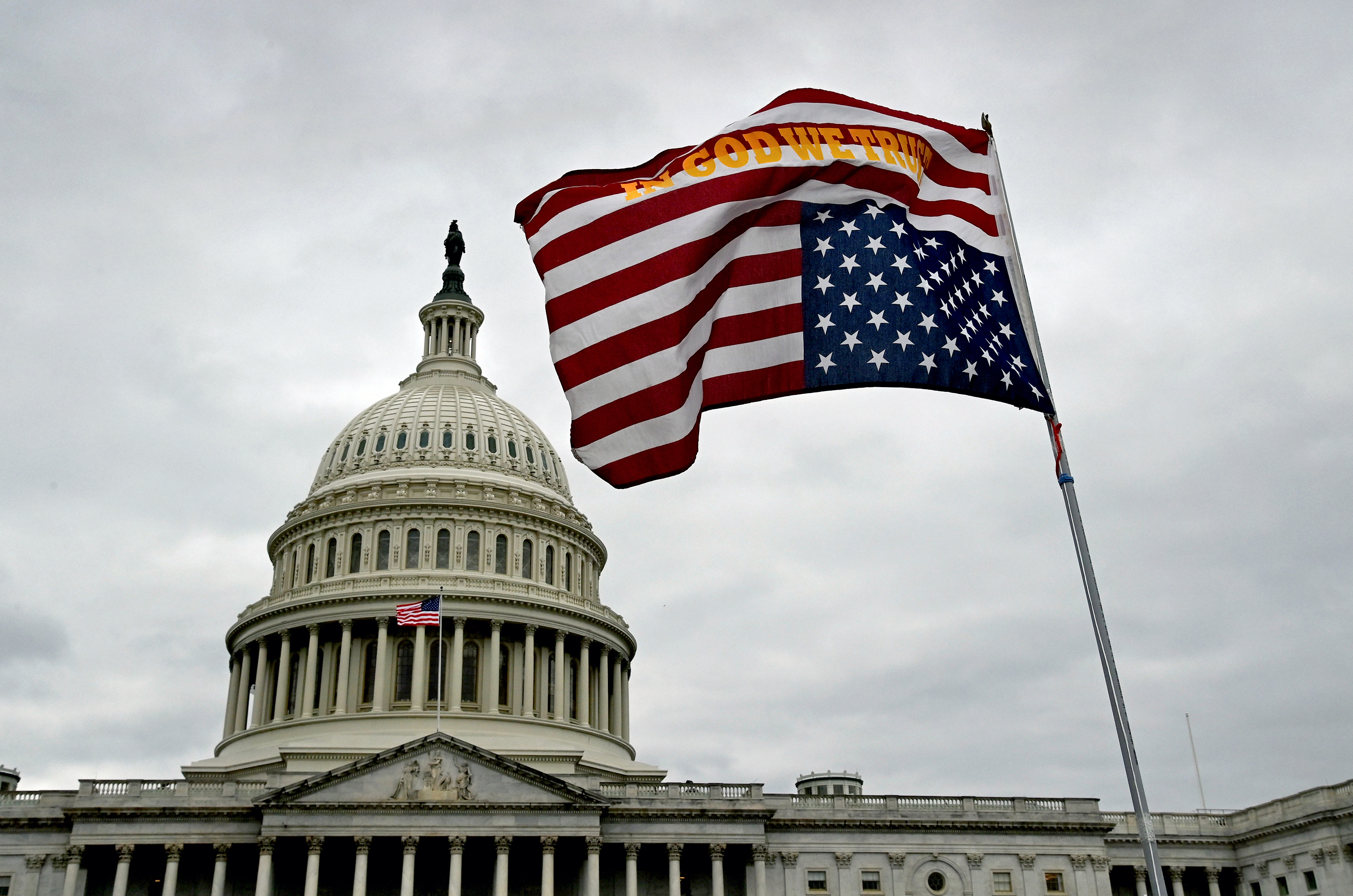 Flag in distress outside U.S. Capitol