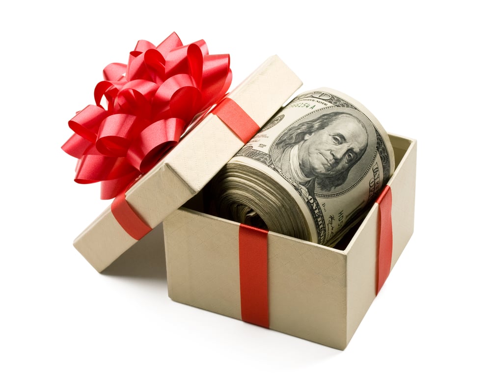 gift box with money