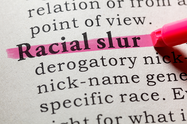 صفحه فرهنگ لغت با عبارت Racing Slur برجسته شده است