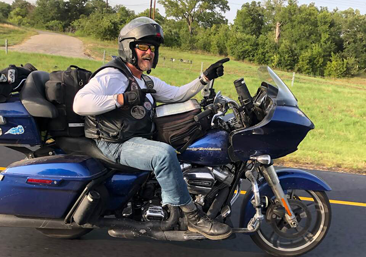 Roger on his motorcycle