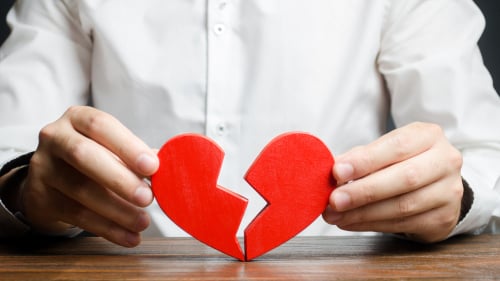 divorce concept with broken heart