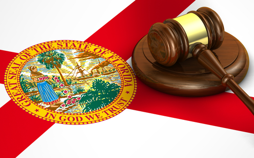 Florida gavel and flag