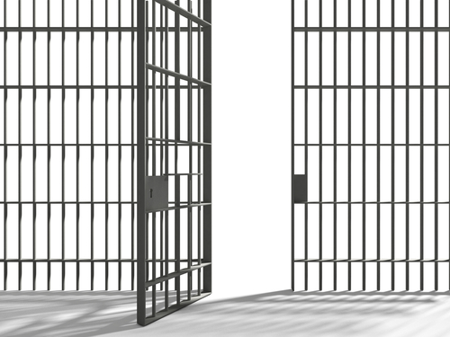 prison release with open doors
