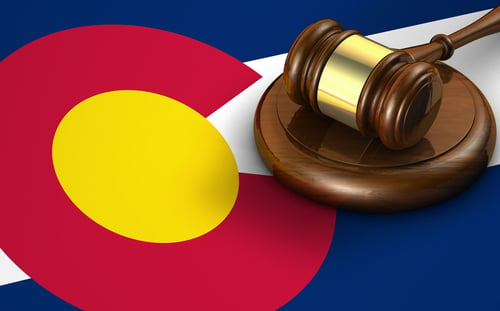 Colorado flag and gavel