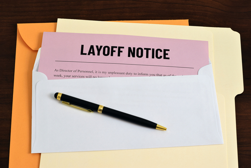 layoff notice with pen