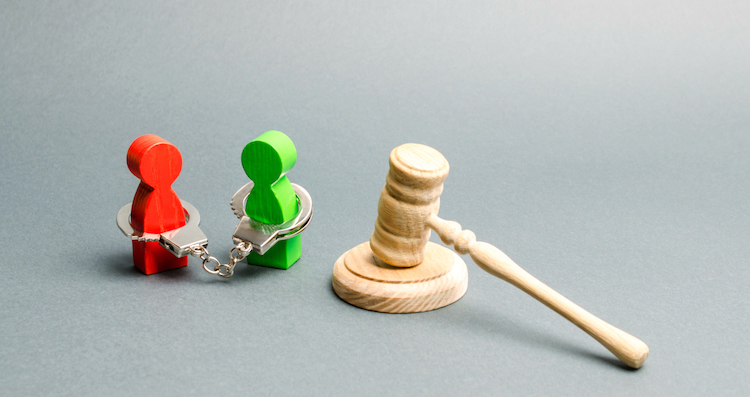 sentencing concept with figurines and gavel
