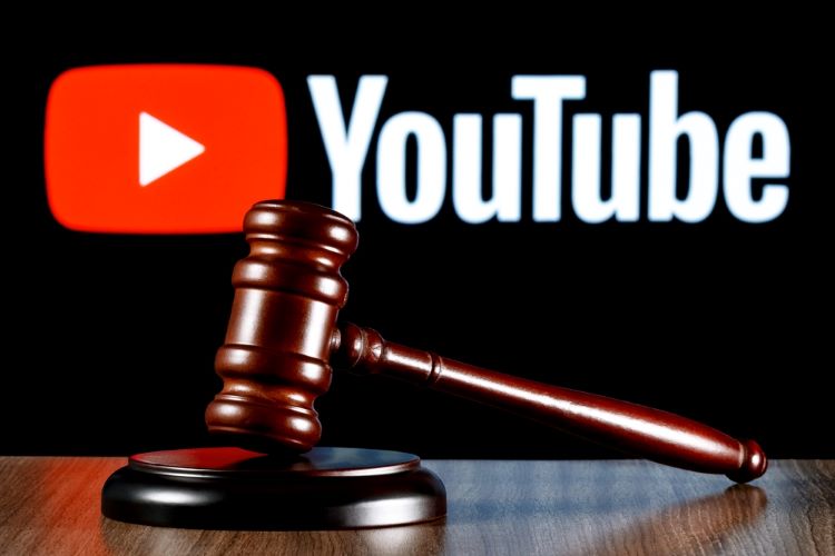 youtube logo and gavel