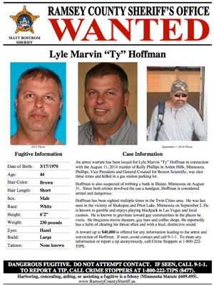 Wanted poster for Ty Hoffman