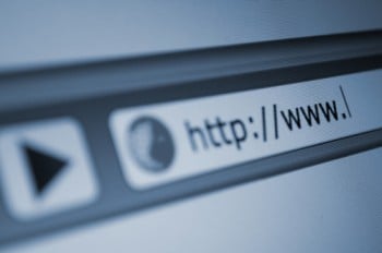 website URL on computer